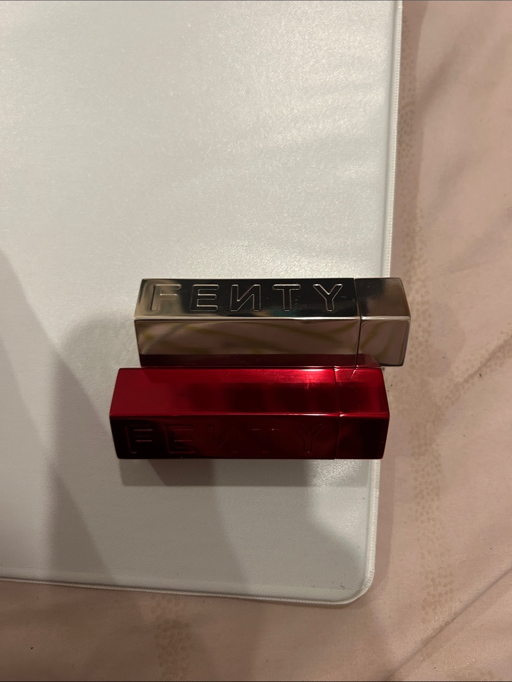 Fenty Beauty Metallic Silver & Shiny Red Lipstick Duo